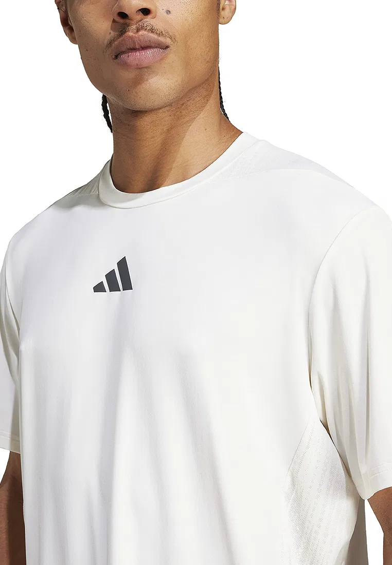 Футболка для тренировок, короткий рукав, Designed for Training Intensity Adidas, белый — фото 3