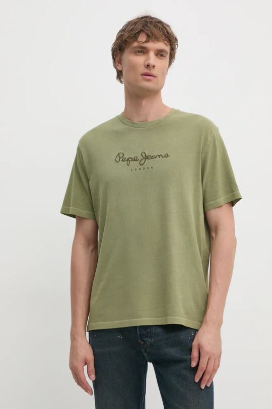 

Хлопковая футболка EMB EGGO Pepe Jeans, зеленый