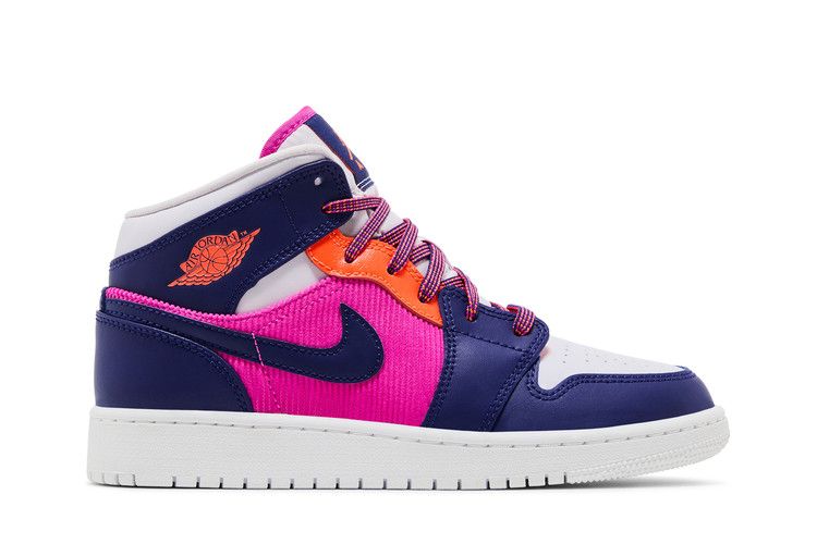 Кроссовки Air Jordan Air Jordan 1 Mid GS 'Regency Purple Fire Pink', розовый — фото 2
