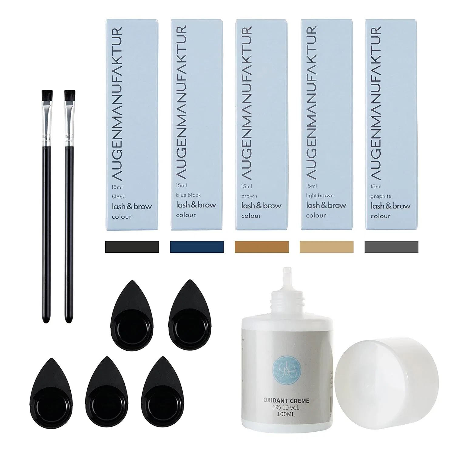 Набор для окрашивания ресниц и бровей Augenmanufaktur Colour Lash & Brow Kit, 5 цветов Augenmanufaktur