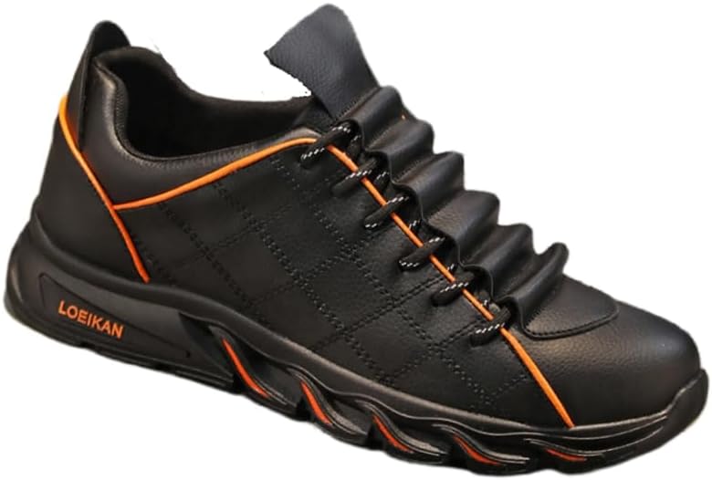 

Мужские кожаные туфли на шнуровке на все сезоны - большие размеры, повседневный стиль, подходят как для работы, так и для ежедневной носки Hoalox, оранжевый