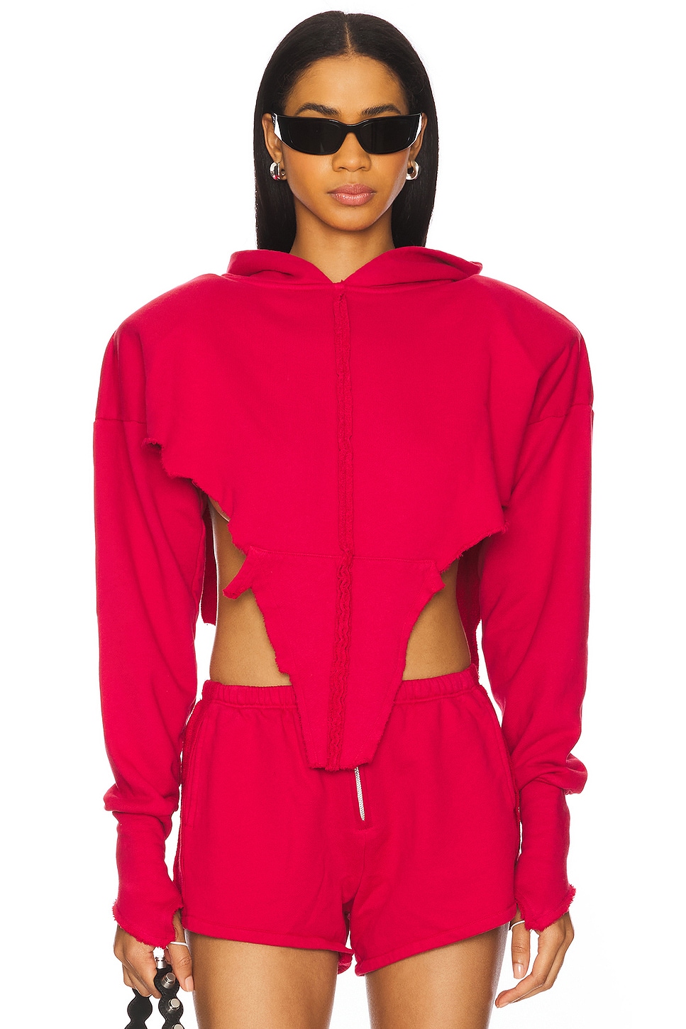 

Толстовка с V-образным вырезом Sami Miro Vintage, radish red