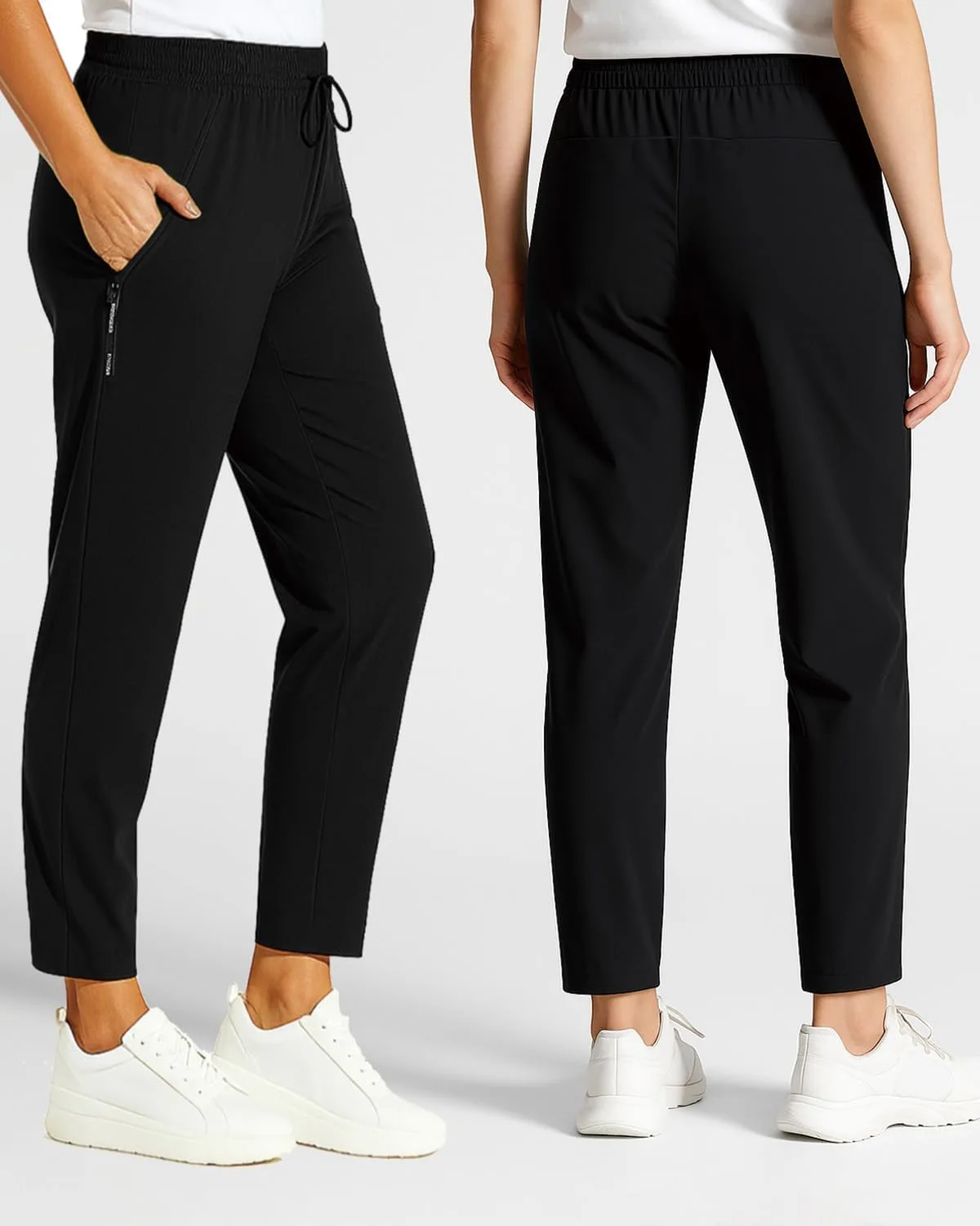 Женские повседневные брюки Stretch Pants с ультрамягкой эластичной тканью и идеальной драпировкой Generic, черный — фото 2
