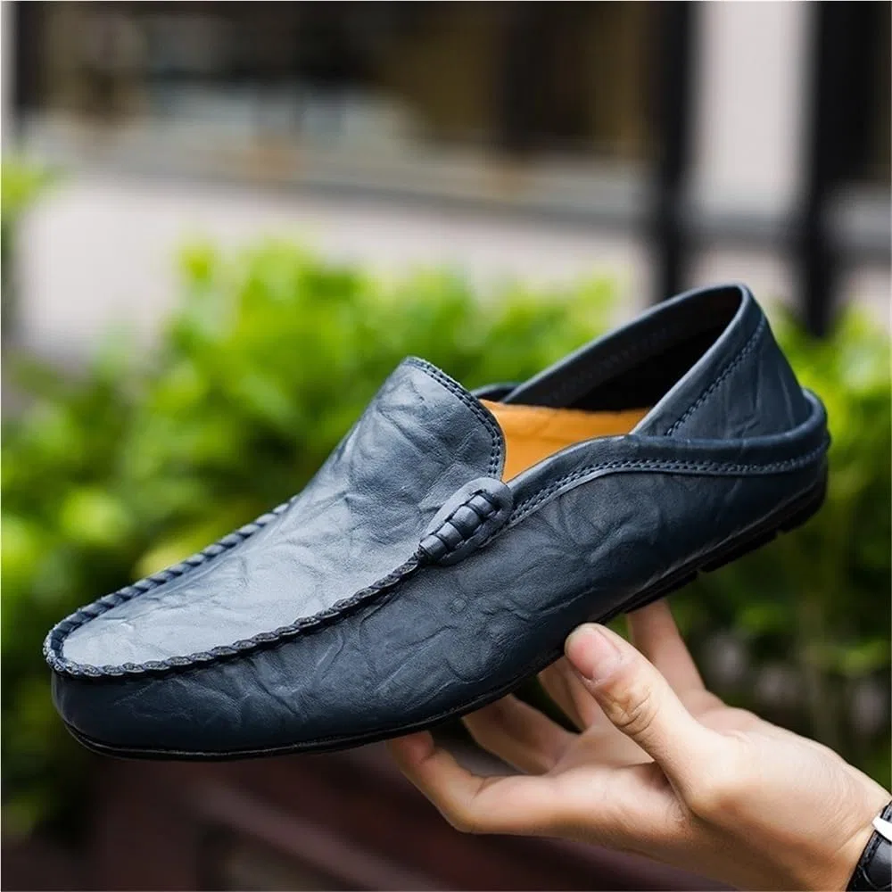 Лоферы кожаные Men's Leather Loafers, желтый UOPYNE — фото 4