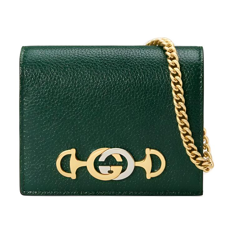 

Кошелек из кожи Zumi, Сумка, Картхолдер Женский Темно-зеленый GUCCI