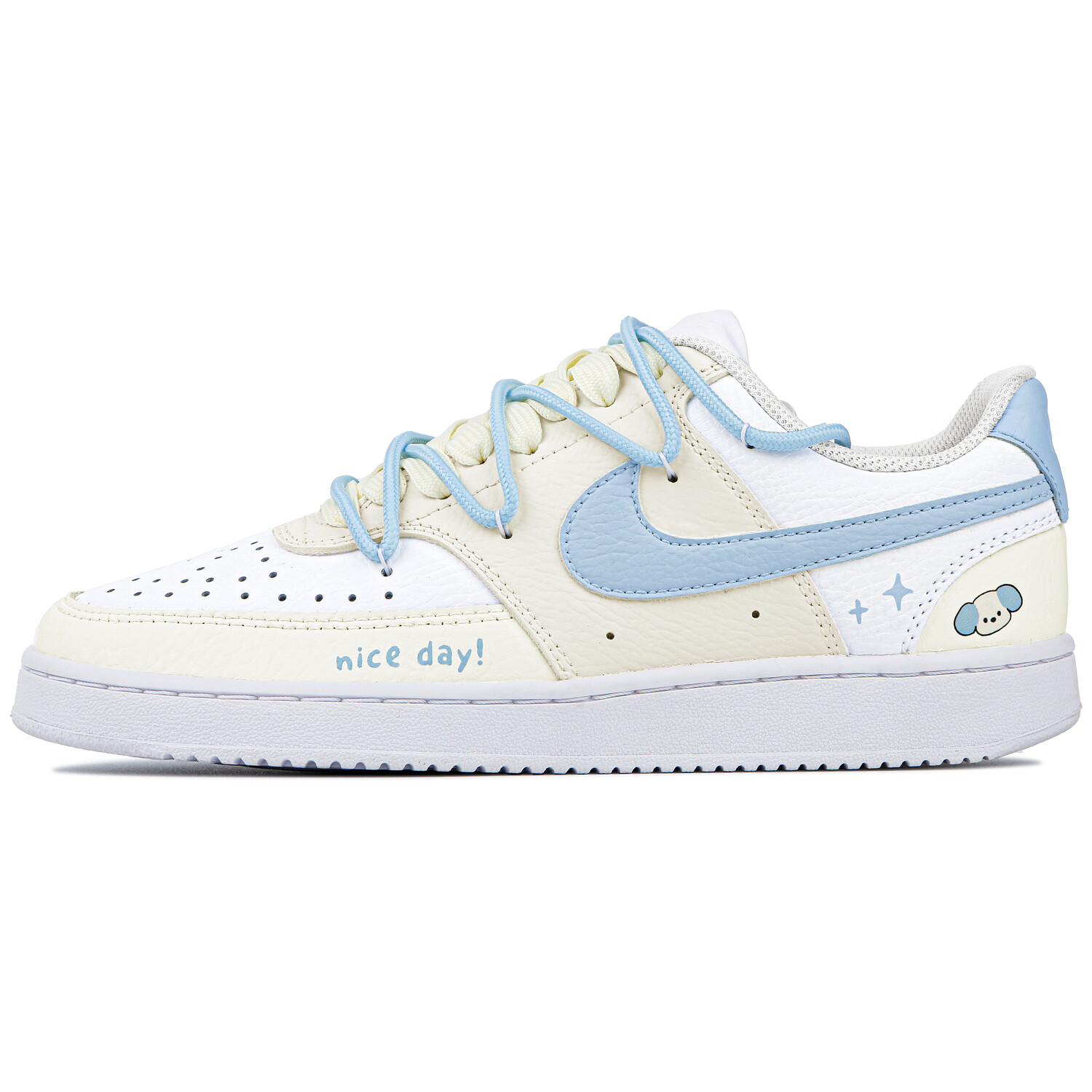 

Кроссовки Nike Court Vision 1 Skateboarding Shoes Women's Low-top White/yellow/blue, белый