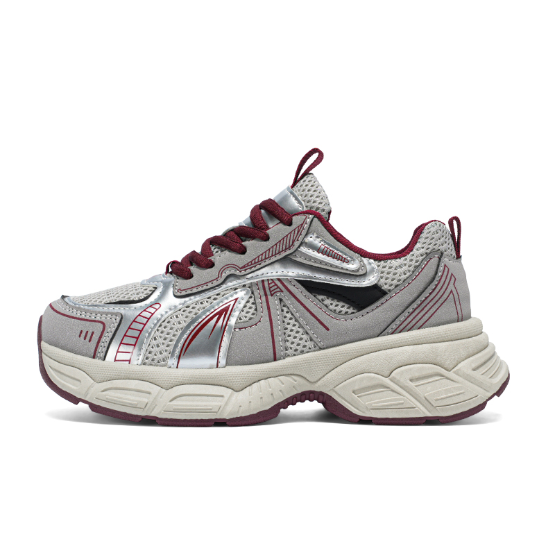 

Против скольжения и износостойкие низкие кроссовки для подростков с эффектом увеличения роста FIRS Kids, бургундия