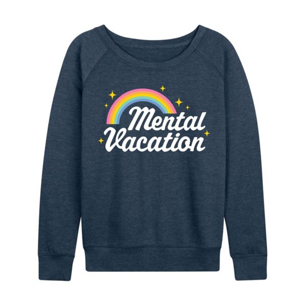 

Женская футболка с длинным рукавом Mental Vacation из французского терри Licensed Character, индиго