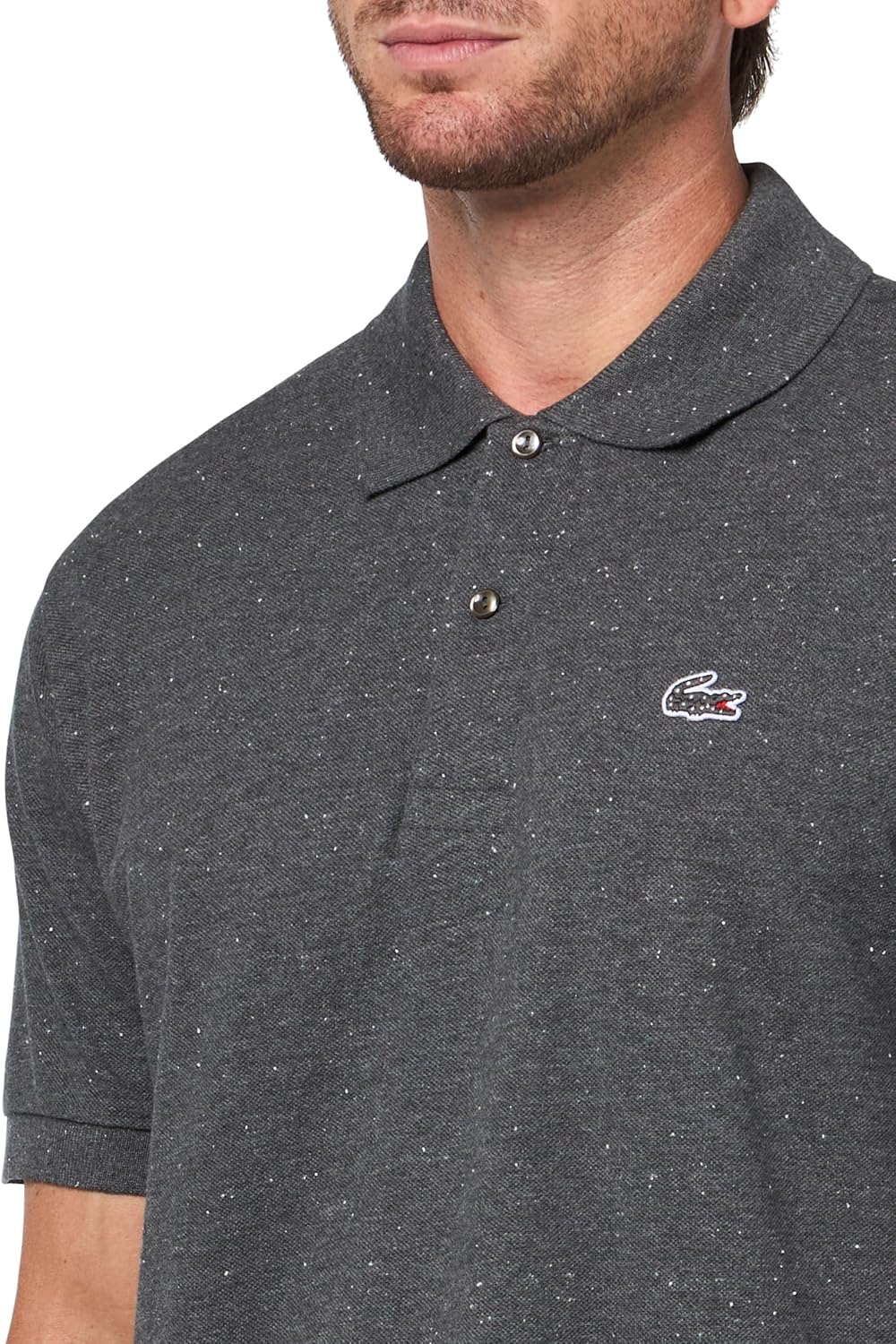 Lacoste мужская классическая футболка поло мини-пике марль, Bitume Neps — фото 3