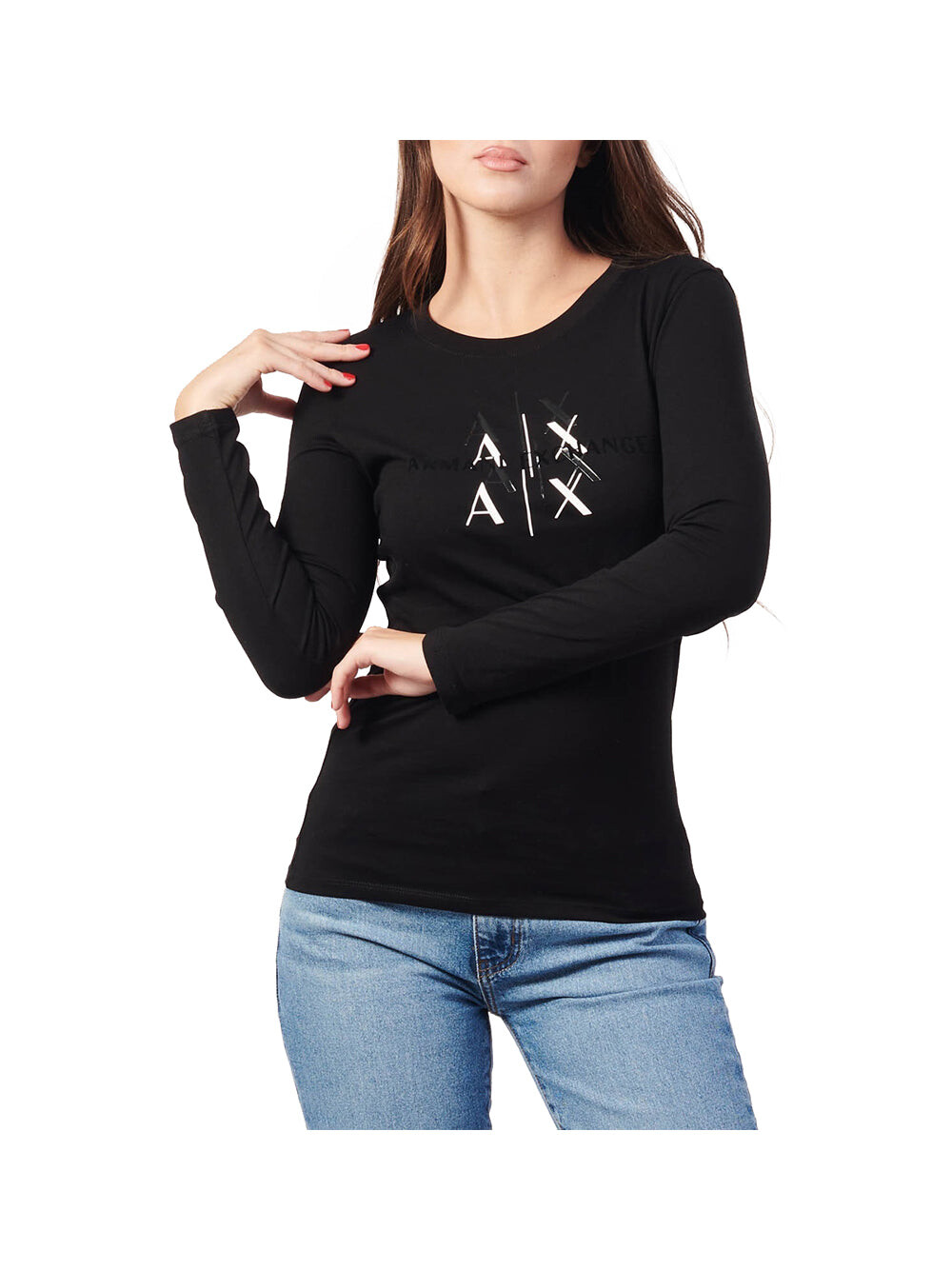 

Черная женская блузка Armani Exchange