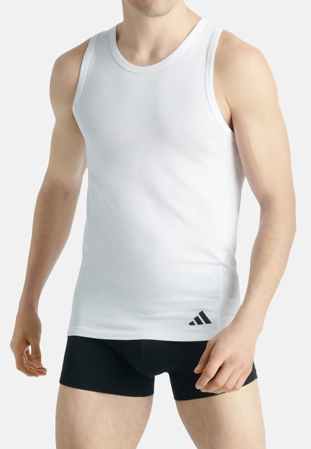 Майка/Топ 4 шт. активный гибкий хлопок эргономичный Adidas, белый — фото 2