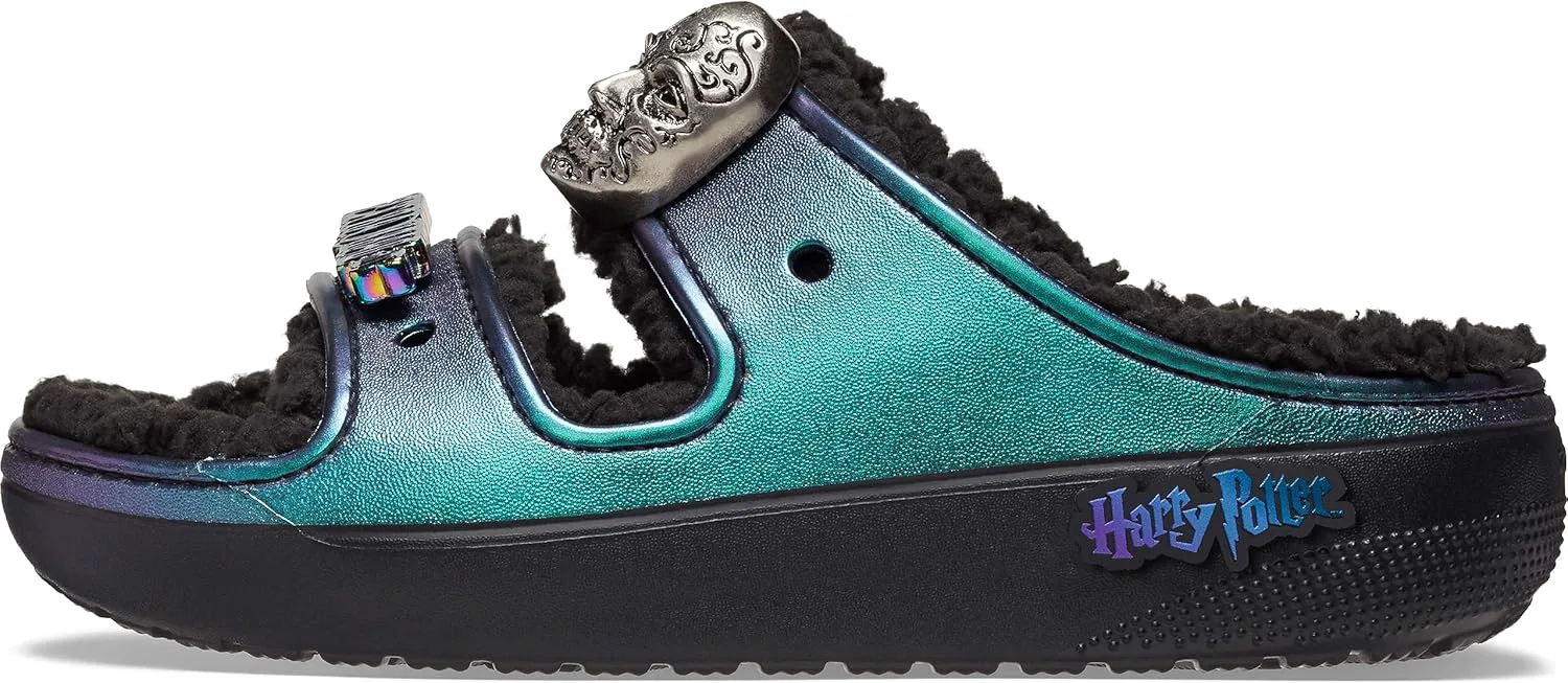 

Женские сандалии Crocs Classic Harry Potter Cozzzy с пушистой платформой, черный