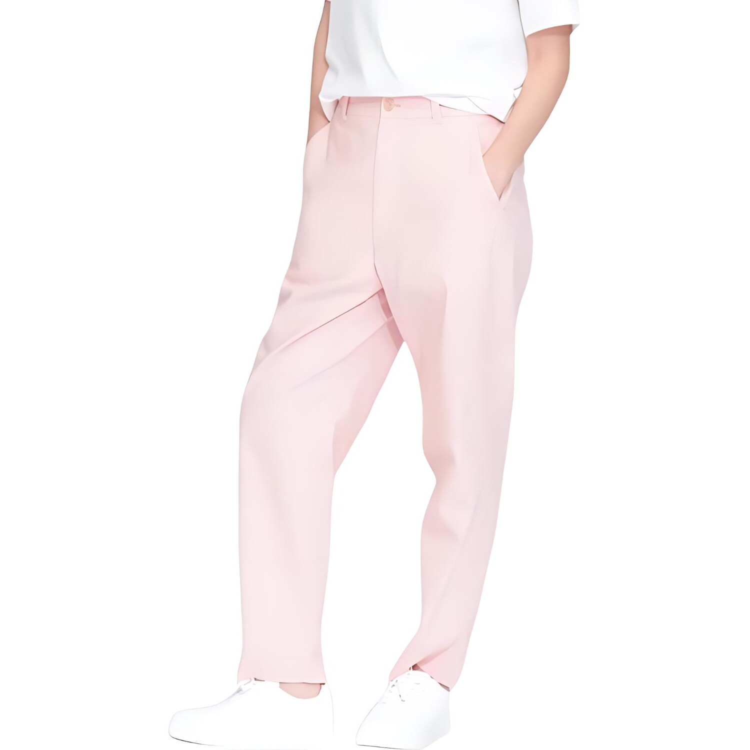 Повседневные брюки женские пастельно-розовые Uniqlo — фото 2