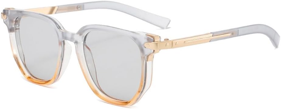 

Популярные модные женские солнцезащитные очки UV400, ретро-очки с заклепками, модные мужские солнцезащитные очки с градиентным переходом цвета TKKTLLT, Grey Orange Grey