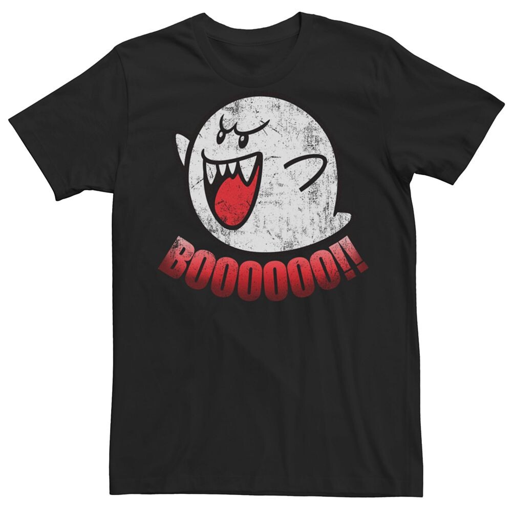

Мужская футболка с винтажным портретным рисунком Nintendo Boo Ghost Licensed Character, черный