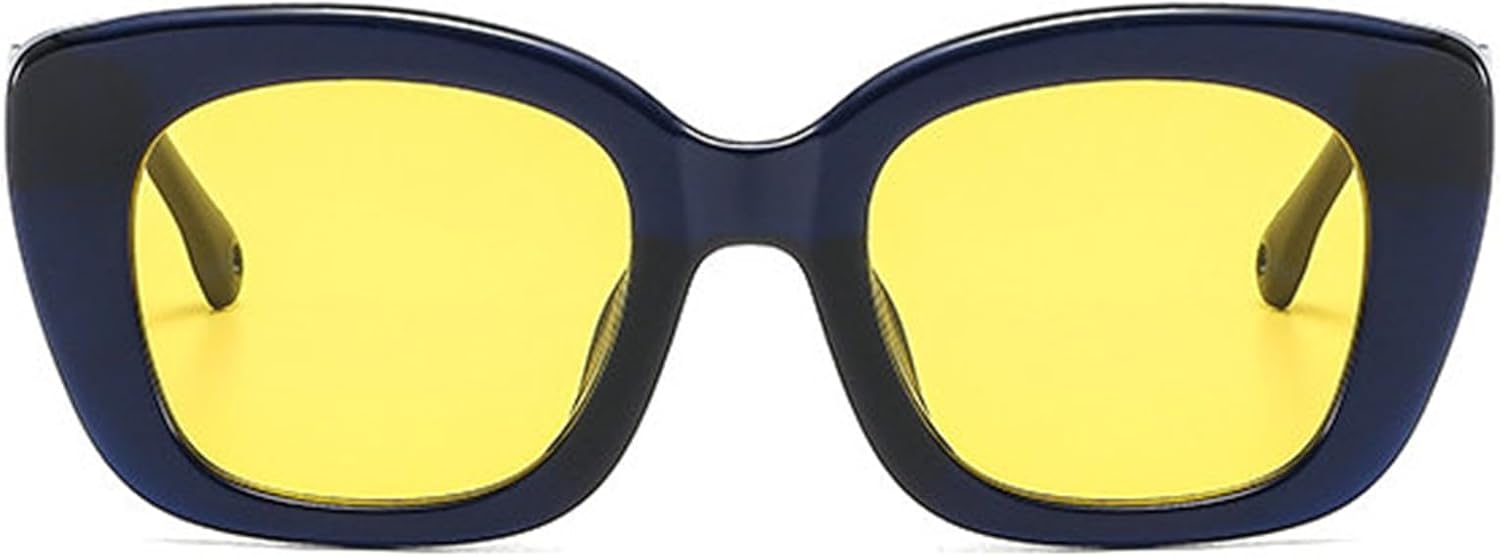 

Солнцезащитные очки COTIA квадратной формы для женщин и мужчин, классический ретро-стиль, маленькие «кошачий глаз», модные солнцезащитные очки в стиле хип-хоп, Blue Yellow