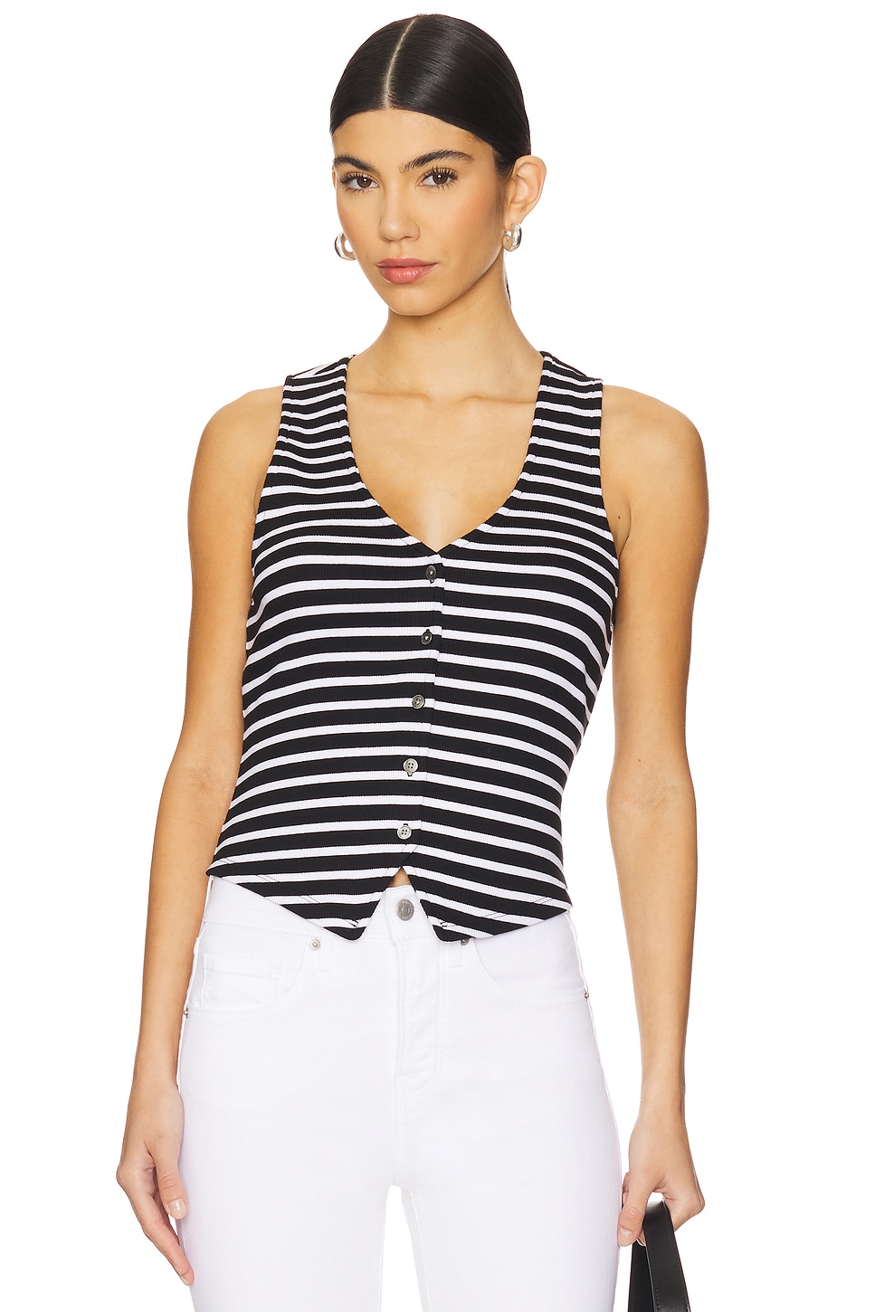 

Топ Veronica Beard модель Hoorne, white & black