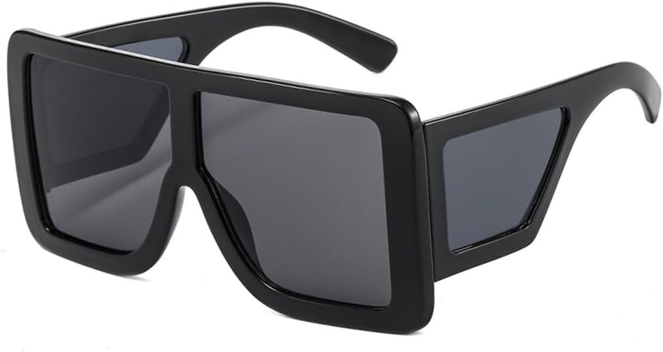 

Солнцезащитные очки One Piece для женщин, большие квадратные очки, модные серые солнцезащитные очки для мужчин, ретро-очки, защита от ультрафиолета UV400 LJTJTAV, C3black-black