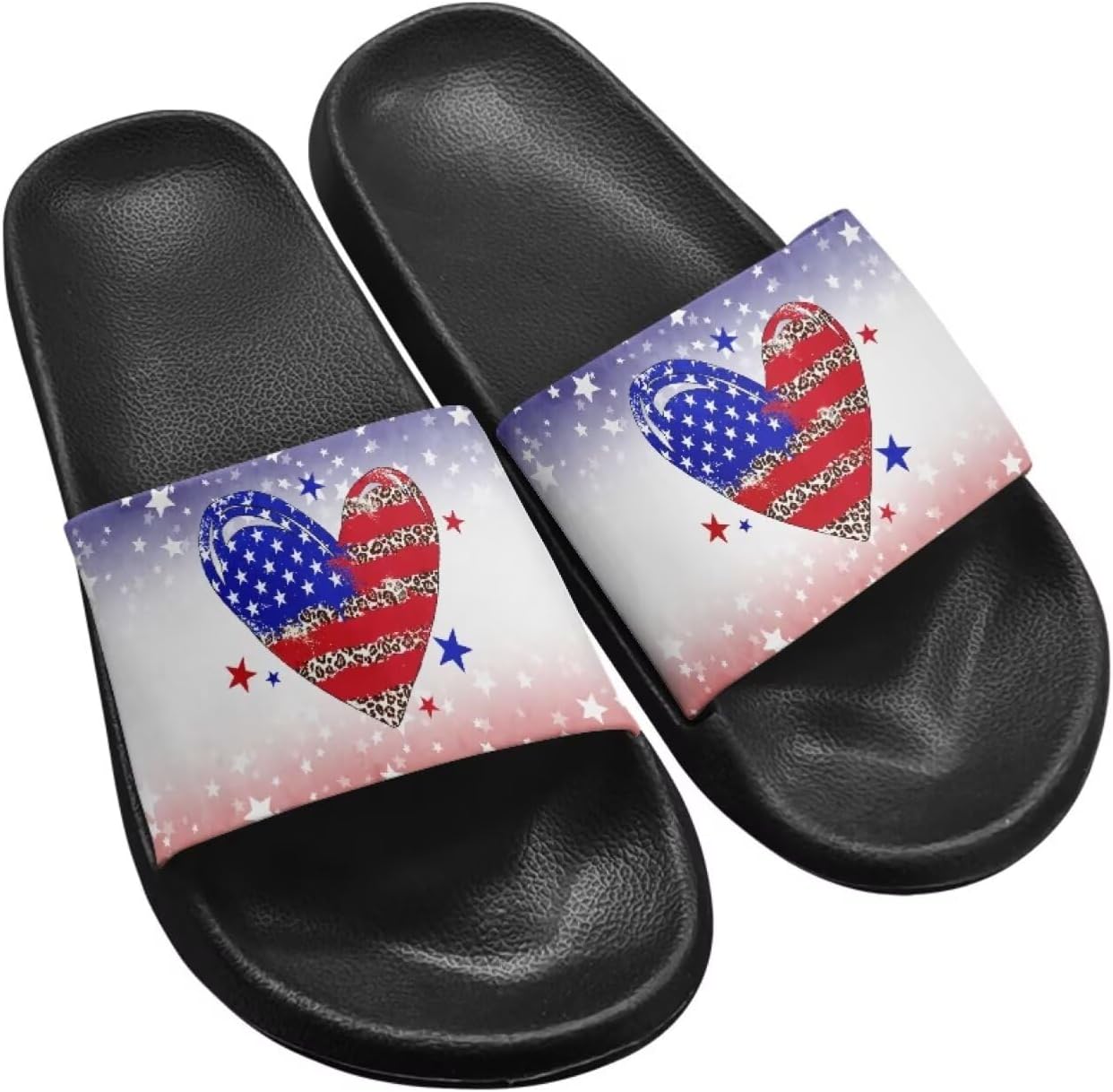 

Унисекс сланцы GETELINSENG шлепанцы для бассейна Легкие повседневные сандалии из ЭВА Плоские шлепки, American Flag Love
