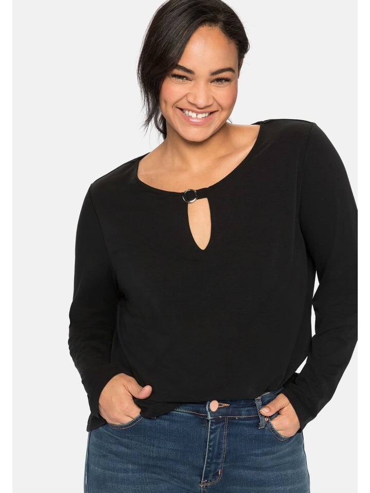 

Футболка sheego Langarmshirt, черный
