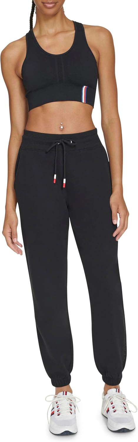 

Женские флисовые джоггеры с вышитым логотипом Tommy Hilfiger, Black