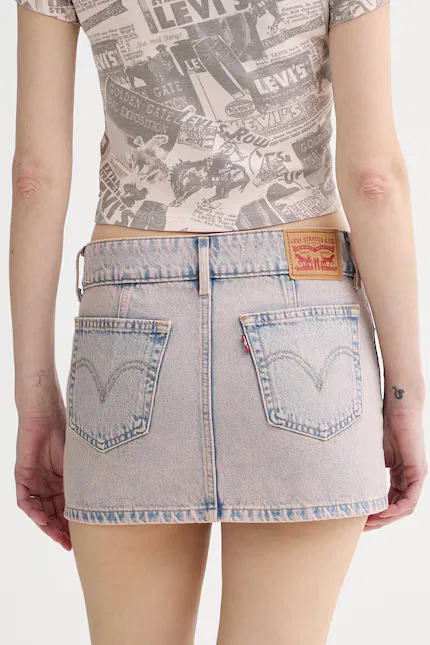 Юбка джинсовая SUPERLOW MINI Levi's, розовый — фото 3