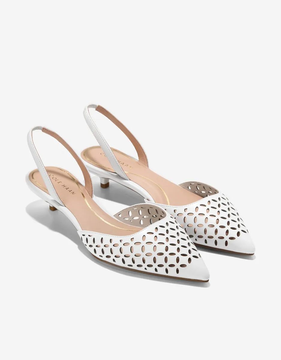Женские сандалии на каблуке из натуральной кожи Cole Haan, белый — фото 4