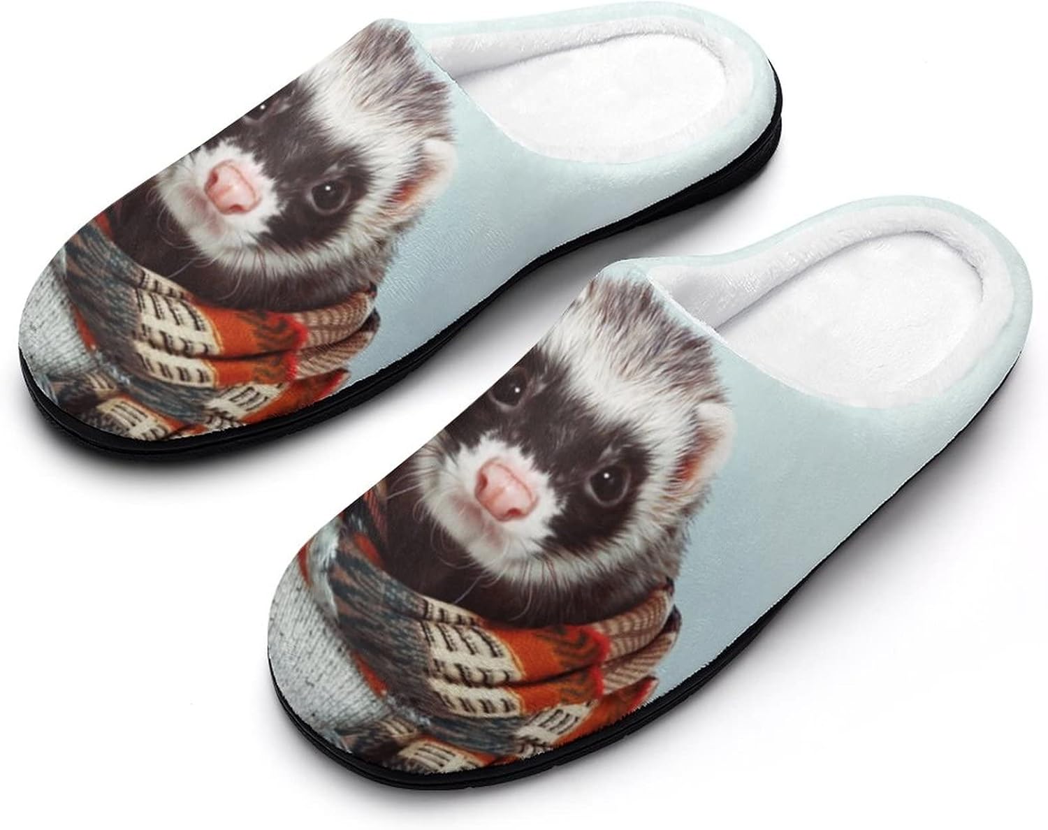 Хлопковые тапочки Scarf Ferret, домашние тапочки из пеноматериала с эффектом памяти, зимняя теплая обувь с закрытым носком Tubiazicol123, 11-12(44-45) Style