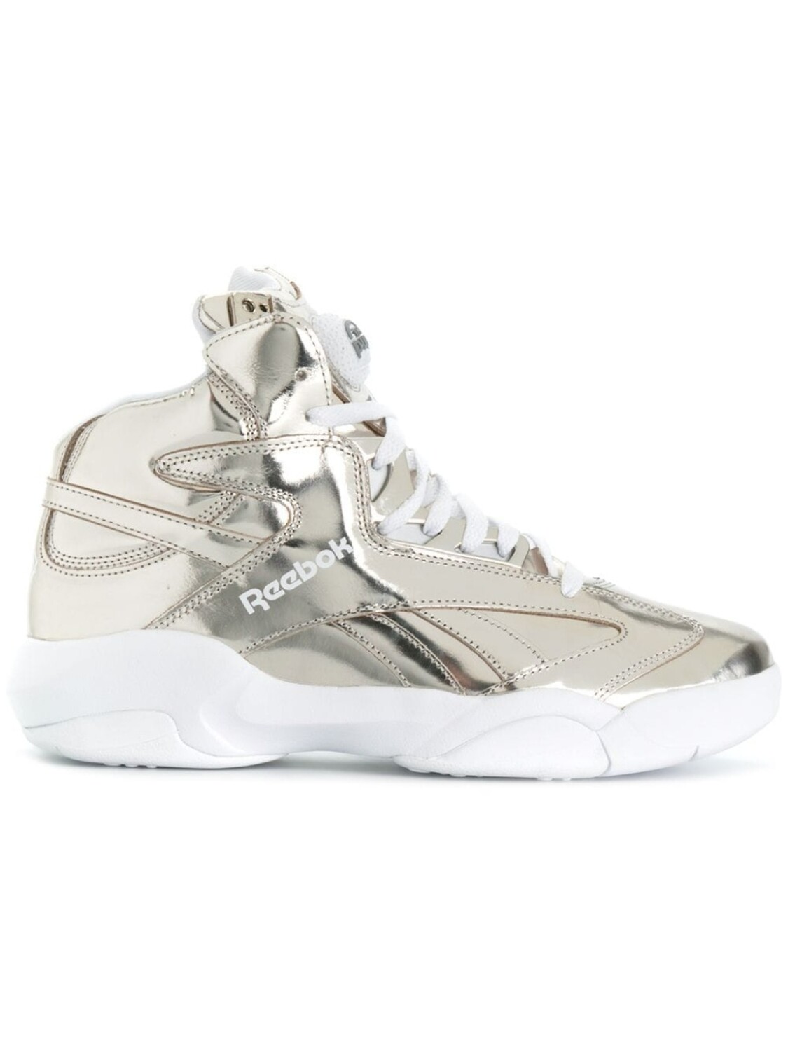 

Хайтопы на шнуровке Reebok, металлик