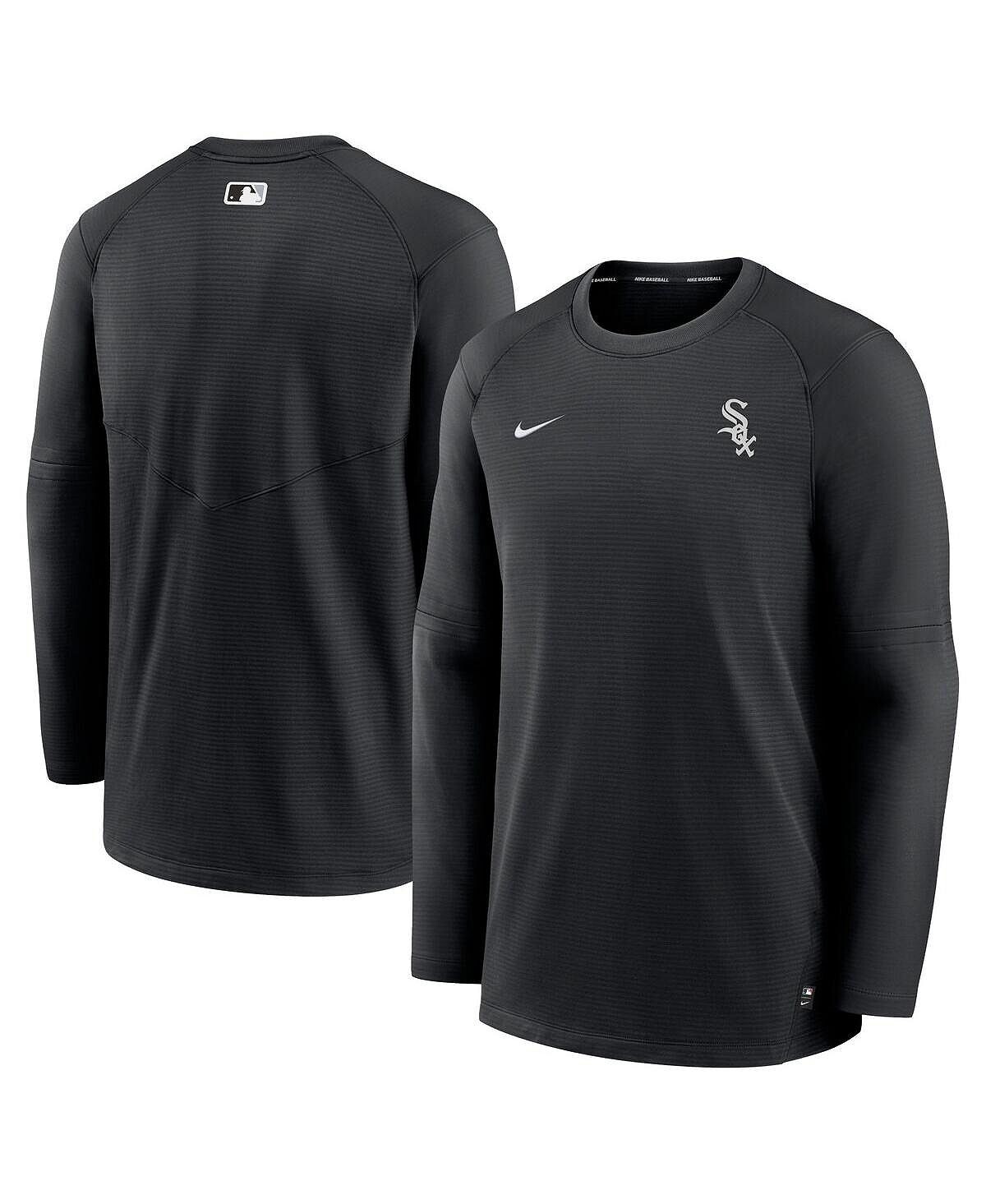 Мужская черная футболка с длинным рукавом и логотипом Chicago White Sox Authentic Collection Performance Nike — фото 2
