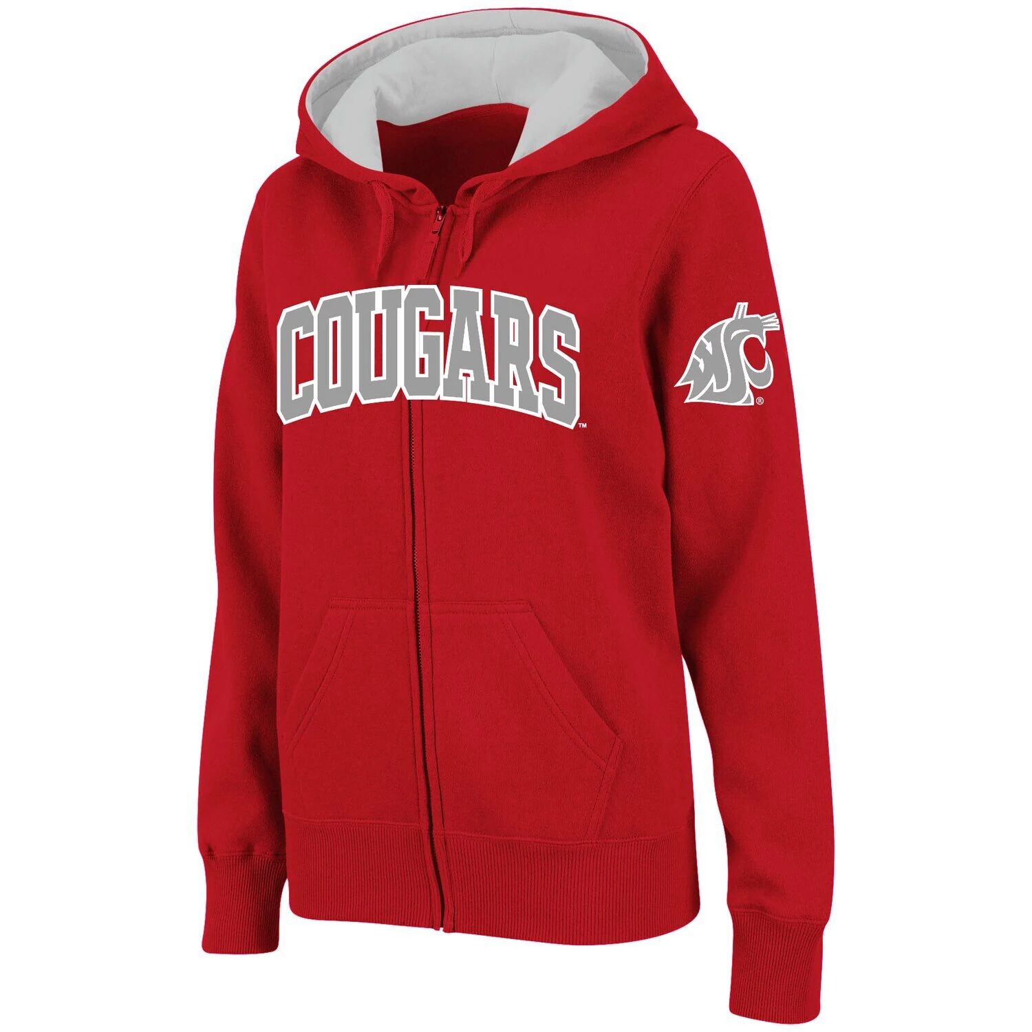 

Женская толстовка Stadium Athletic Crimson Washington State Cougars с арочным именем и молнией во всю длину Colosseum