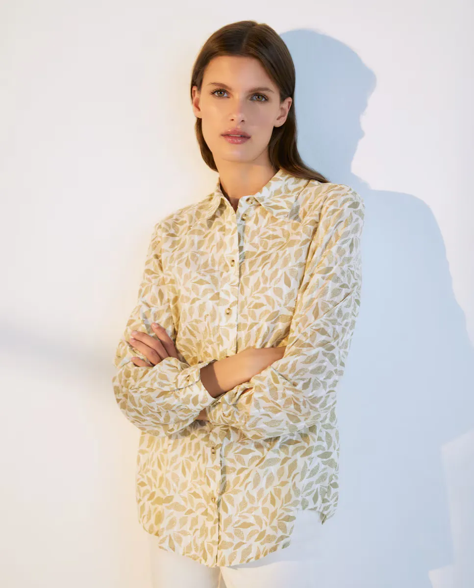 

Блуза добби с длинными рукавами Woman El Corte Inglés, белый