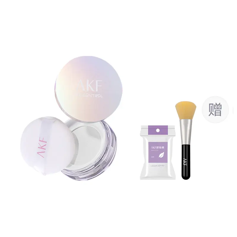 

Водостойкая и влагостойкая рассыпчатая пудра для контроля жира без переноса 10г AKF, 03 Transparent Nude Skin+Loose Powder Brush+Makeup Remover Wipes (30 Pcs)