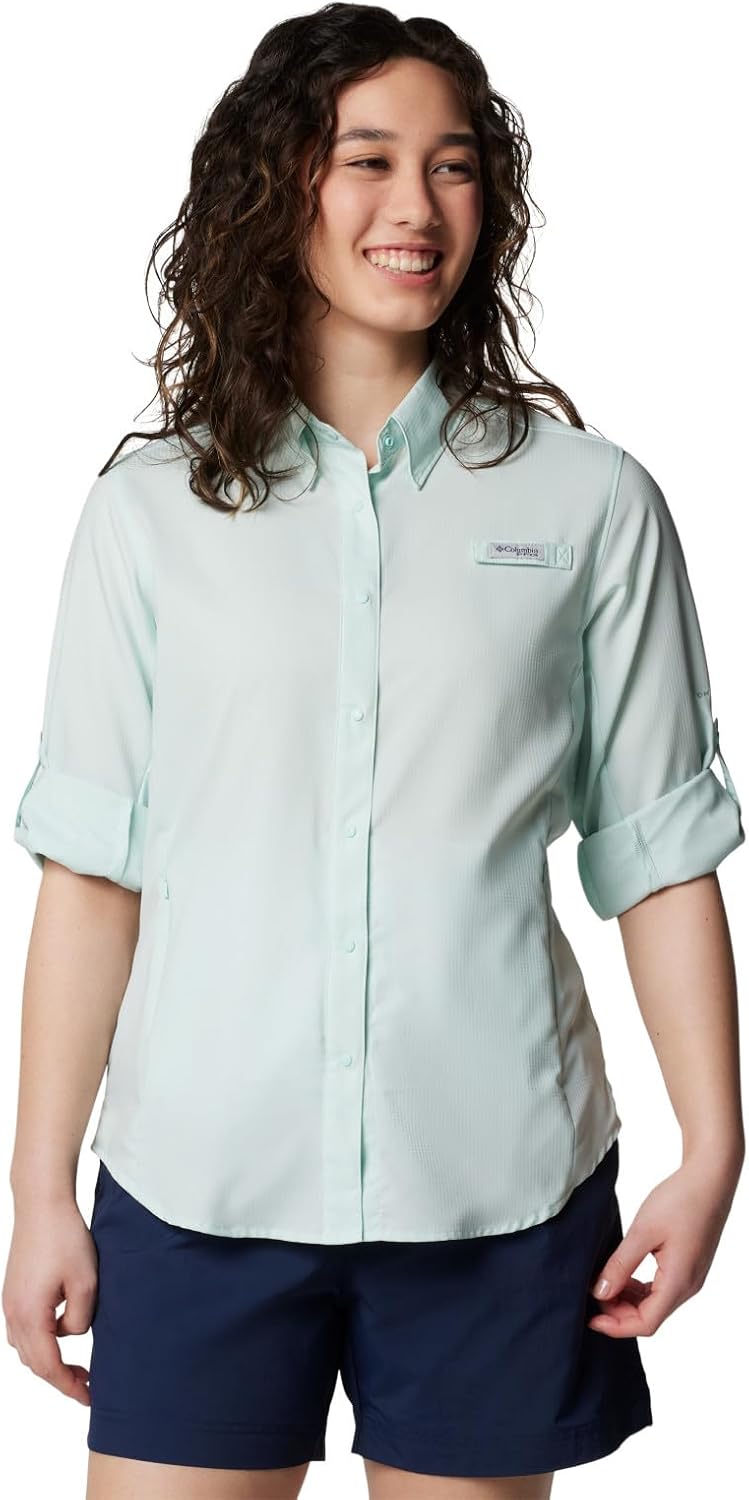 

Columbia Women's PFG Tamiami II UPF 40 рубашка для рыбалки с длинным рукавом, Icy Morn