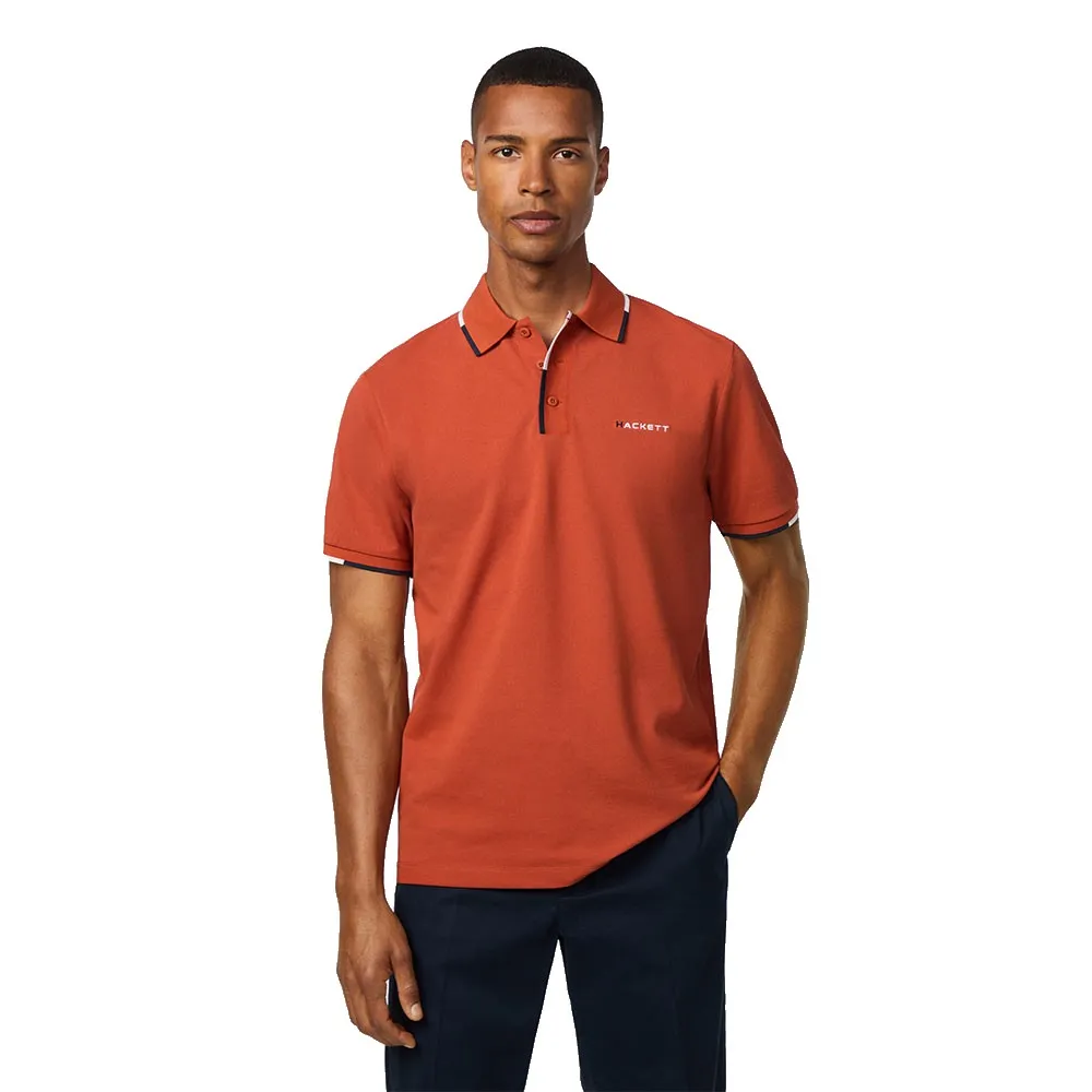 

Поло с коротким рукавом Hackett Tipped Color Placket, оранжевый
