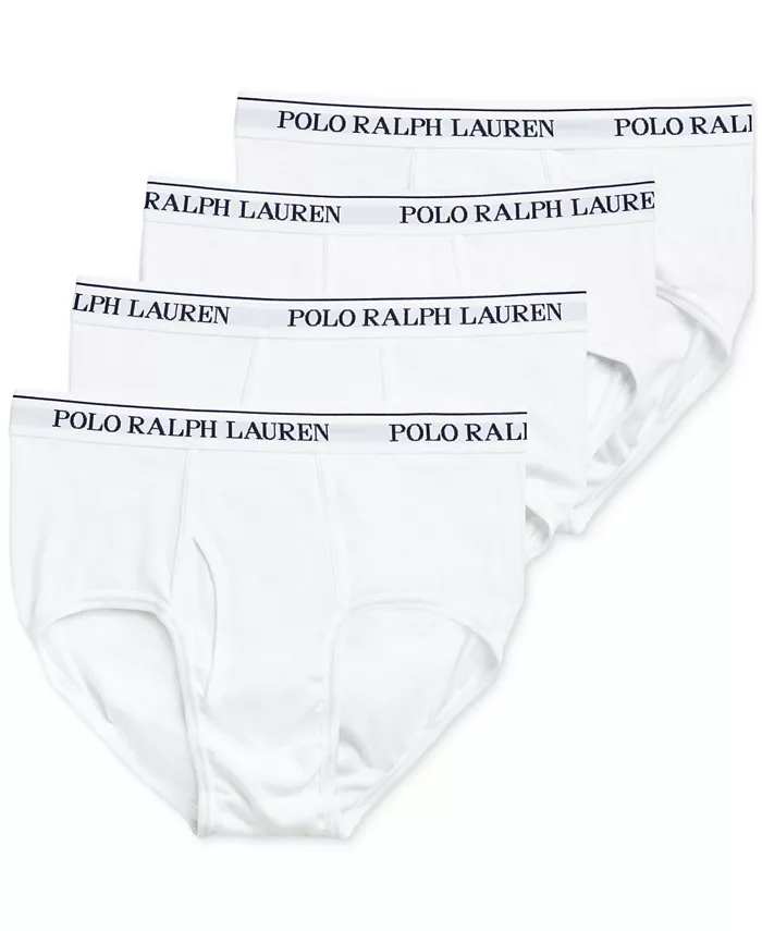 

Мужские трусы классического кроя с завышенной посадкой, 4 шт Polo Ralph Lauren, белый
