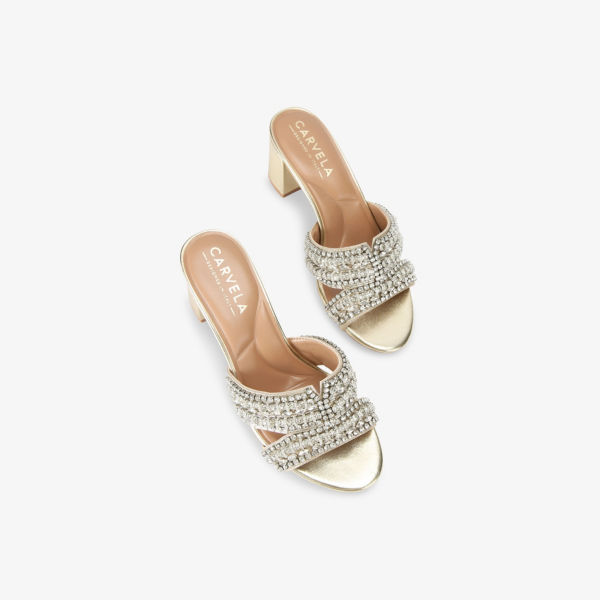 Босоножки Carvela Pageant на каблуке из искусственной кожи, золотой — фото 2