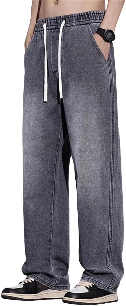 Джинсы прямые свободные, Vintage Wash, серый