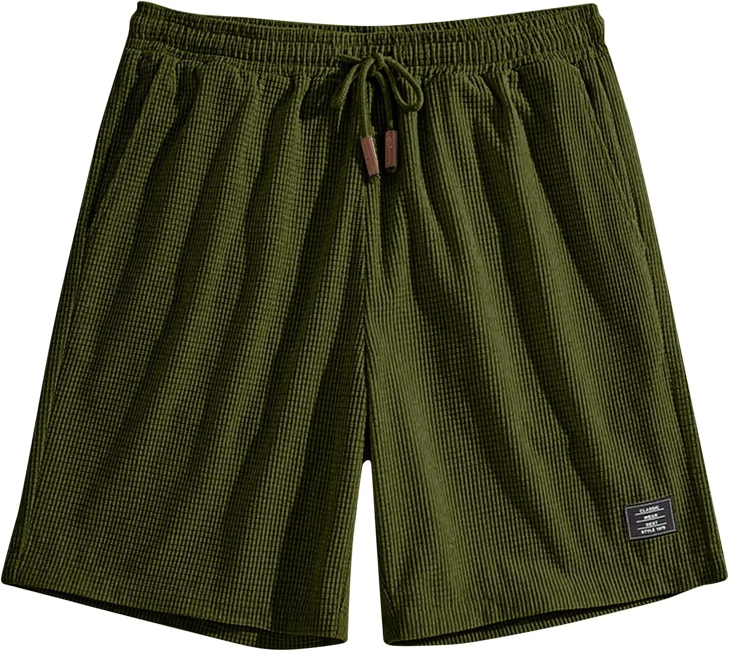 Мужские шорты Active из вафельной ткани с вышивкой, A-army Green — фото 3