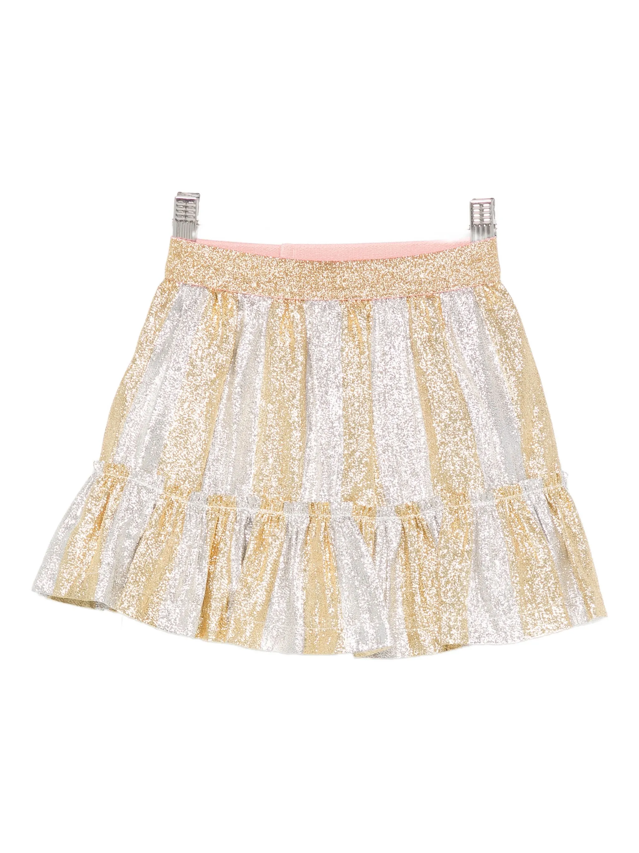 

Юбка в полоску с оборками Stella Mccartney Kids, серебристый