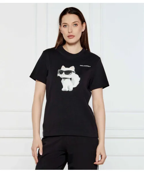 

Футболка с иконкой акварелью Regular fit Karl Lagerfeld, черный
