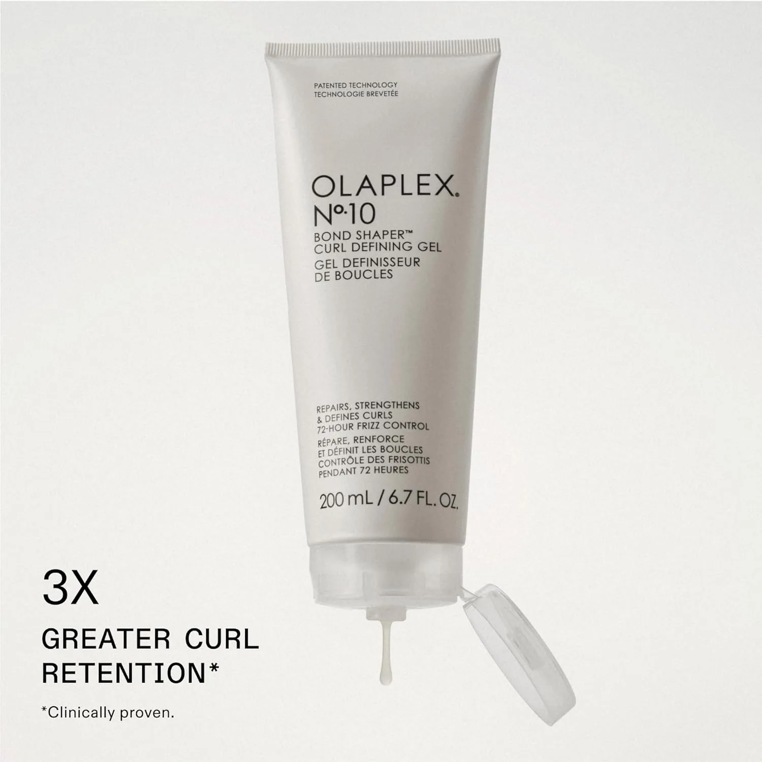 Olaplex Nº.10 Bond Shaper Curl Defining Gel: гель для определения завитков, разглаживающий пушистость | увлажняет, распутывает и формирует локоны | фиксация на весь день без следов | для кудрявых, вьющихся и волнистых волос, 200 мл — фото 3