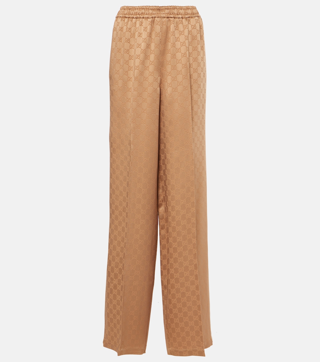

Широкие брюки из жаккардового атласа GG Gucci, Vintage Camel