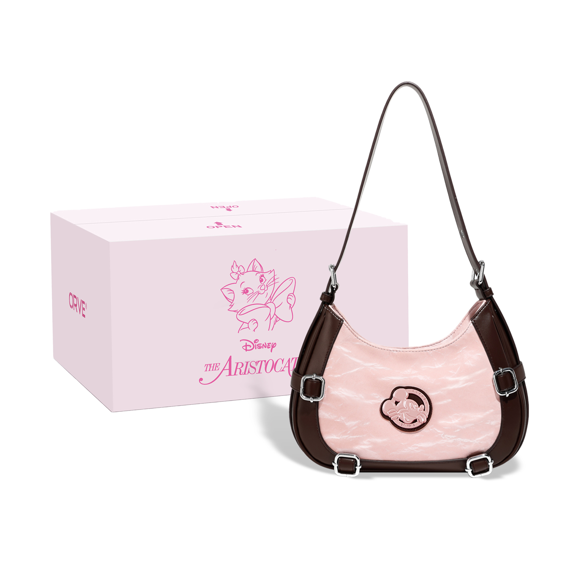 

Disney Микки Серия ПУ Женская Сумка Плечевая Розовая, American Pink Brown Shoulder Bag[Disney Box]