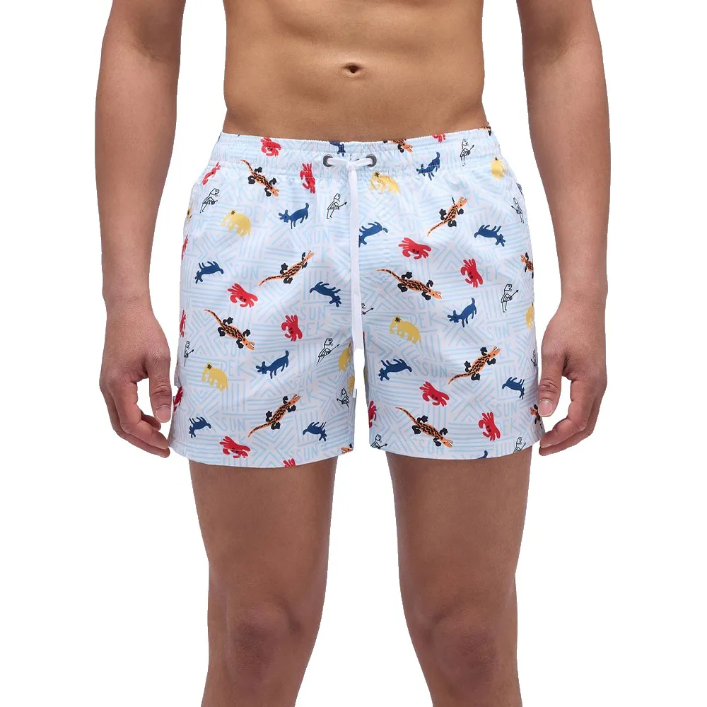 

Плавки Sundek с эластичным поясом и забавным анималистическим принтом, белый