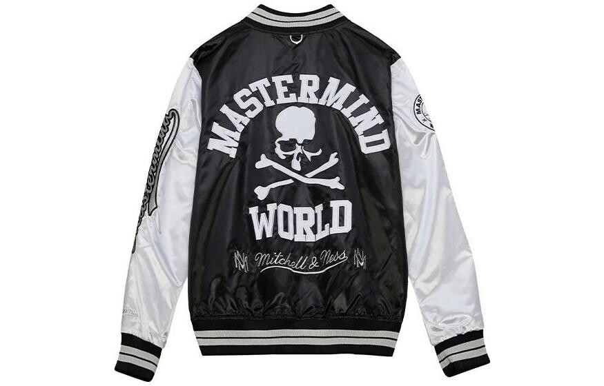 

Бейсбольная куртка Mastermind Japan X Mastermind World X Mastermind Joint Series унисекс черного цвета Mitchell Ness