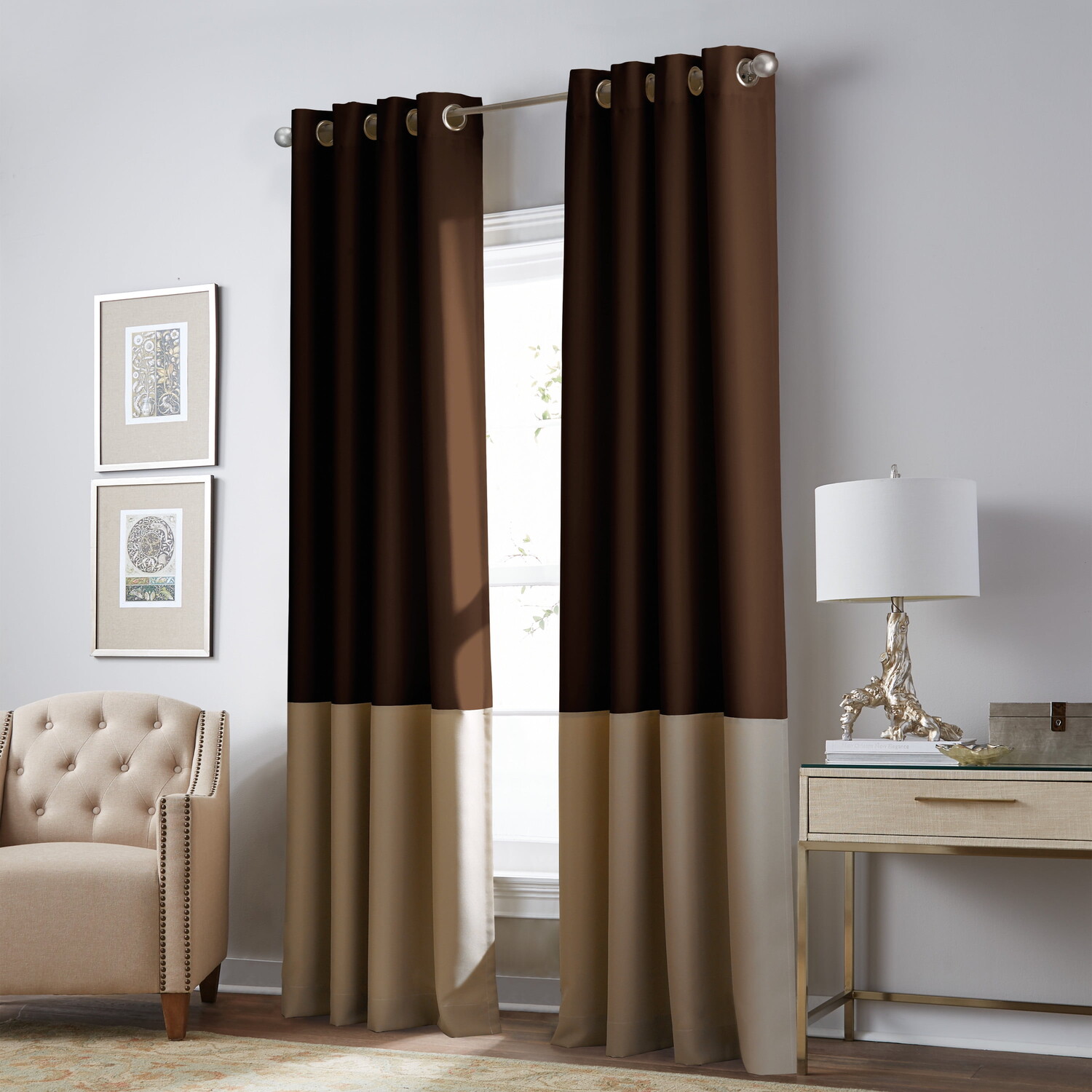 

Занавеска с люверсом Curtainworks Kendall, шоколадный