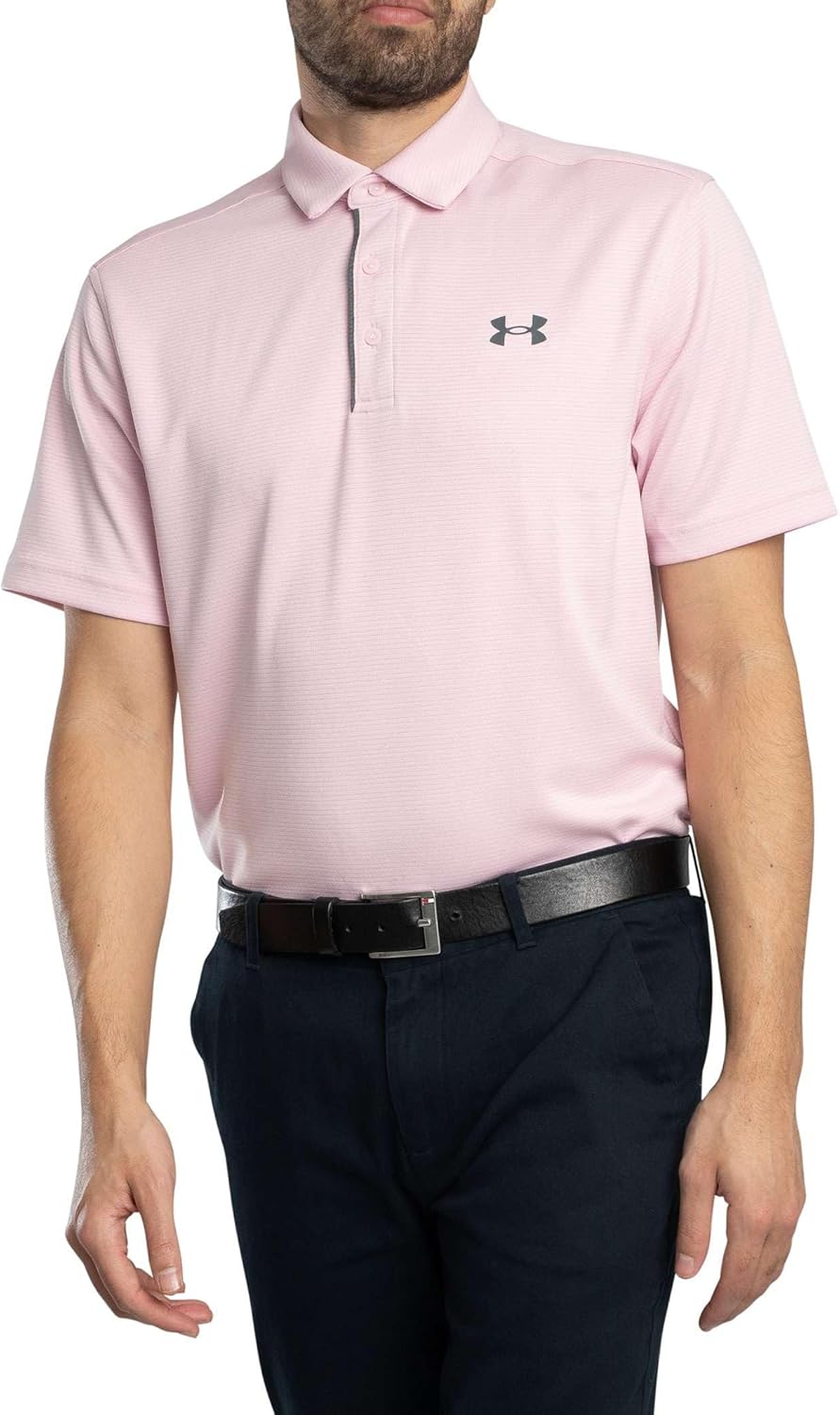 

Under Armour мужская поло для гольфа Tech, (647) Prime Pink/Pitch Gray