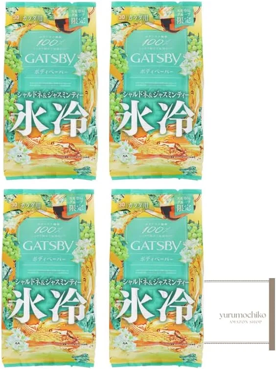 Дезодорант-салфетки для тела Gatsby Body Paper, с ароматом Шардоне и Жасмина, 30 шт, 4 упаковки