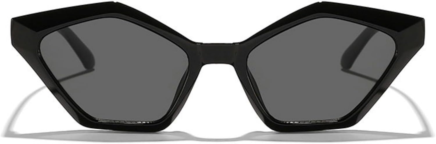 

Willochra Модные квадратные солнцезащитные очки неправильной формы для женщин, многоугольные, роскошные, с защитой от УФ-излучения UV400, женские, в стиле «кошачий глаз» 90-х, черные, C1